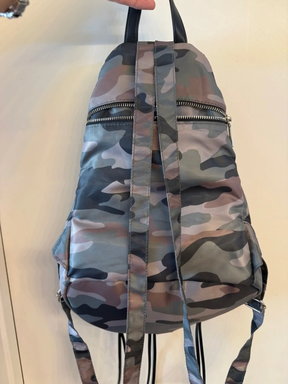 Rebecca Minkoff Gray and Black Camo Sling Backpack - Picture 2 of 2